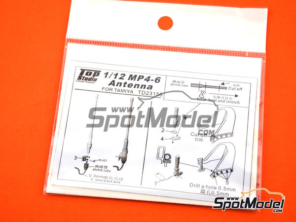 Image 6: McLaren Honda MP4/6 | Antenna in 1/12 scale manufactured by Top Studio (ref.&nbsp;TD23156)