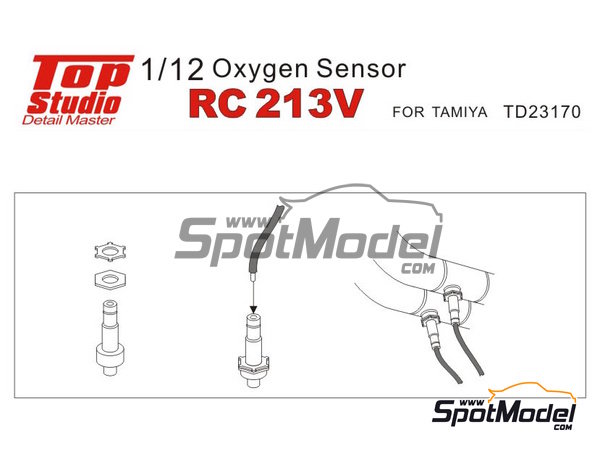Image 1: Honda RC213V | Oxygen sensor in 1/12 scale manufactured by Top Studio (ref. TD23170)