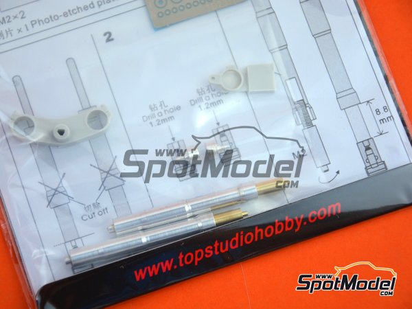 Image 4: Suzuki RGV-Gamma XR-89 - Motorcycle World Championship 1999 | Front fork set in 1/12 scale manufactured by Top Studio (ref.&nbsp;TD23180)