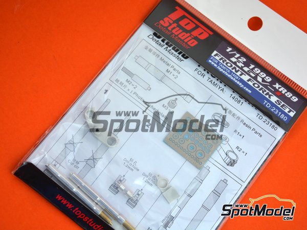 Image 5: Suzuki RGV-Gamma XR-89 - Motorcycle World Championship 1999 | Front fork set in 1/12 scale manufactured by Top Studio (ref.&nbsp;TD23180)