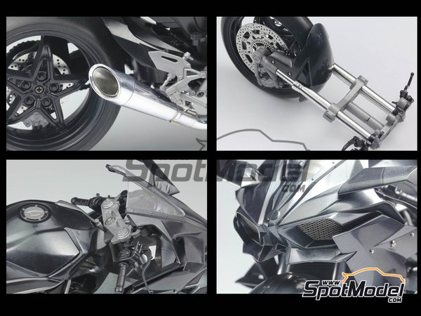 Image 2: Kawasaki Ninja H2R | Set de mejora y detallado en escala 1/12 fabricado por Top Studio (ref. TD23182)