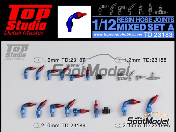 Image 1: Set de racores | R&aacute;cores en escala&nbsp;1/12 fabricado por Top Studio (ref.&nbsp;TD23183)