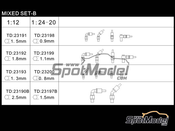 Image 2: Set de racores | R&aacute;cores en escala&nbsp;1/20 fabricado por Top Studio (ref.&nbsp;TD23186)