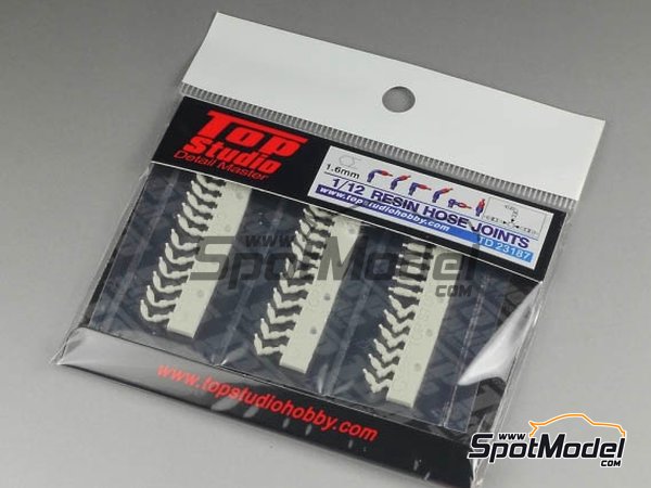 Image 2: Hose joints 1.6mm | Hose joints in 1/12 scale manufactured by Top Studio (ref.&nbsp;TD23187)