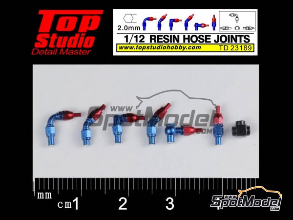 Image 1: Racores de 2.0mm | R&aacute;cores en escala&nbsp;1/12 fabricado por Top Studio (ref.&nbsp;TD23189)