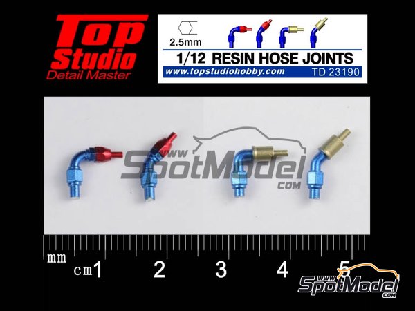 Image 1: Hose joints 2.5mm | Hose joints in 1/12 scale manufactured by Top Studio (ref.&nbsp;TD23190)