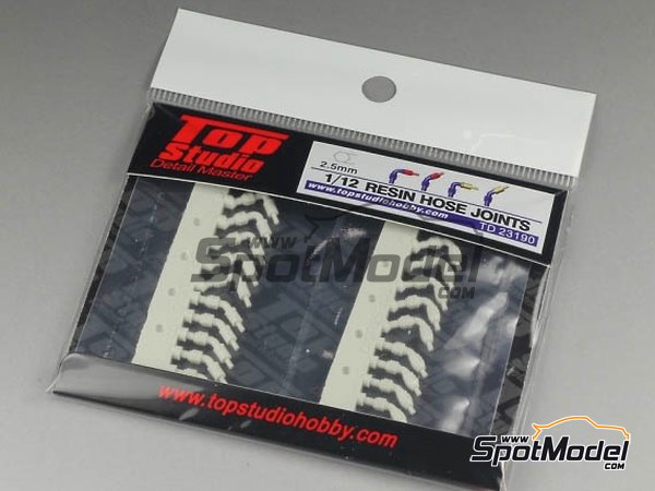 Image 2: Hose joints 2.5mm | Hose joints in 1/12 scale manufactured by Top Studio (ref.&nbsp;TD23190)