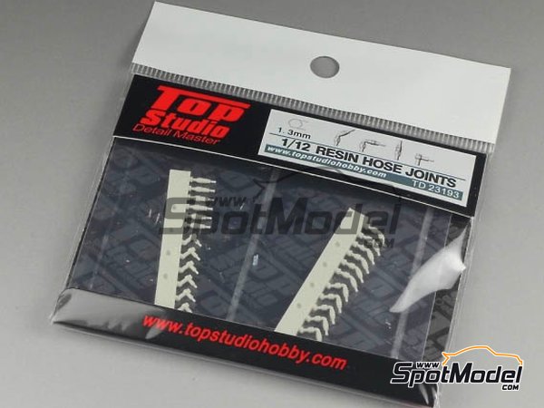 Image 2: Hose joints 1.3mm | Hose joints in 1/12 scale manufactured by Top Studio (ref. TD23193)