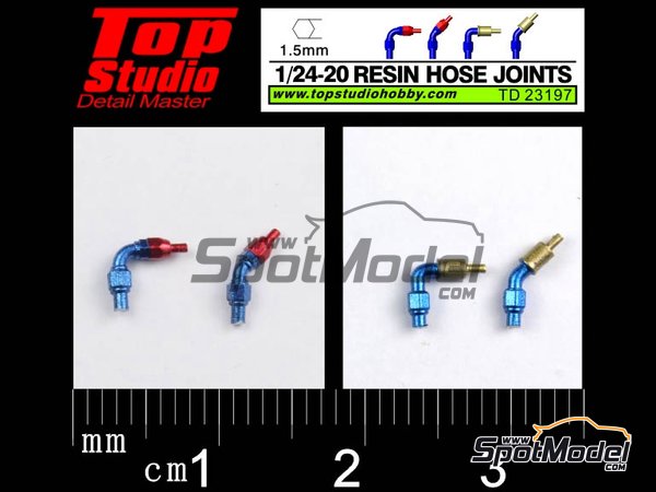 Image 1: Hose joints 1.5mm | Hose joints in 1/20 scale manufactured by Top Studio (ref.&nbsp;TD23197)