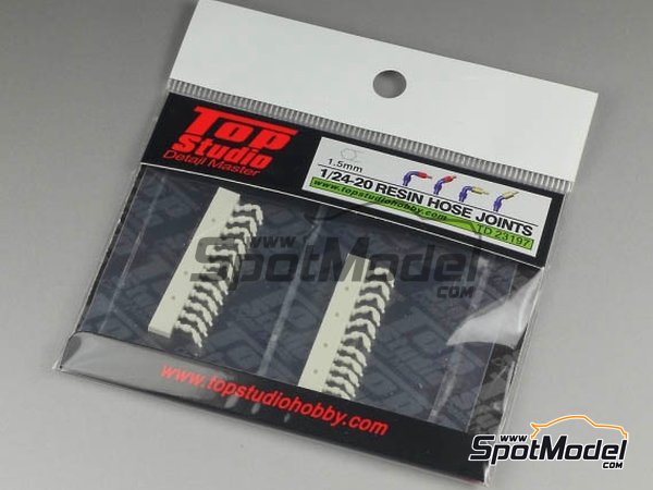 Image 2: Hose joints 1.5mm | Hose joints in 1/20 scale manufactured by Top Studio (ref.&nbsp;TD23197)