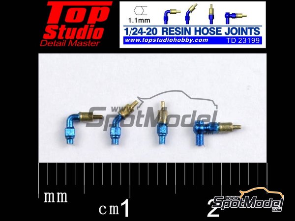 Image 1: Hose joints 1.1mm | Hose joints in 1/20 scale manufactured by Top Studio (ref.&nbsp;TD23199)