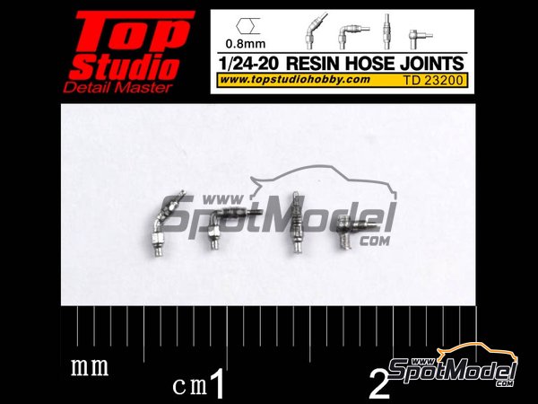 Image 1: Hose joints 0.8mm | Hose joints in 1/20 scale manufactured by Top Studio (ref. TD23200)