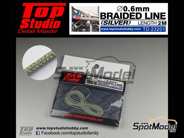 Image 1: Silver braided line 0.6mm | Pipe manufactured by Top Studio (ref.&nbsp;TD23201)