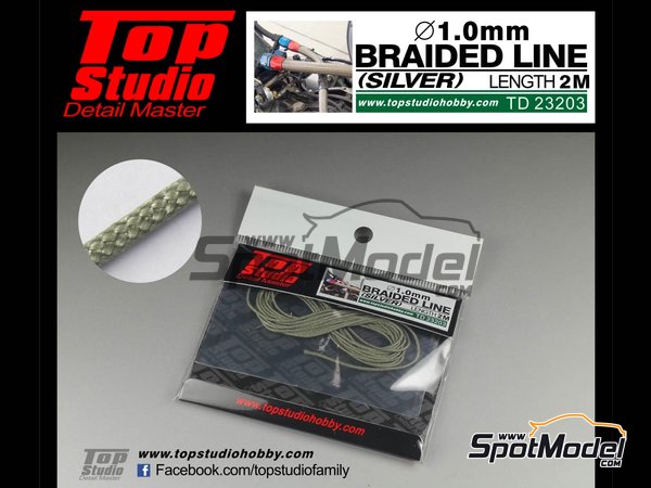 Image 1: Silver braided line 1.0mm | Pipe manufactured by Top Studio (ref.&nbsp;TD23203)