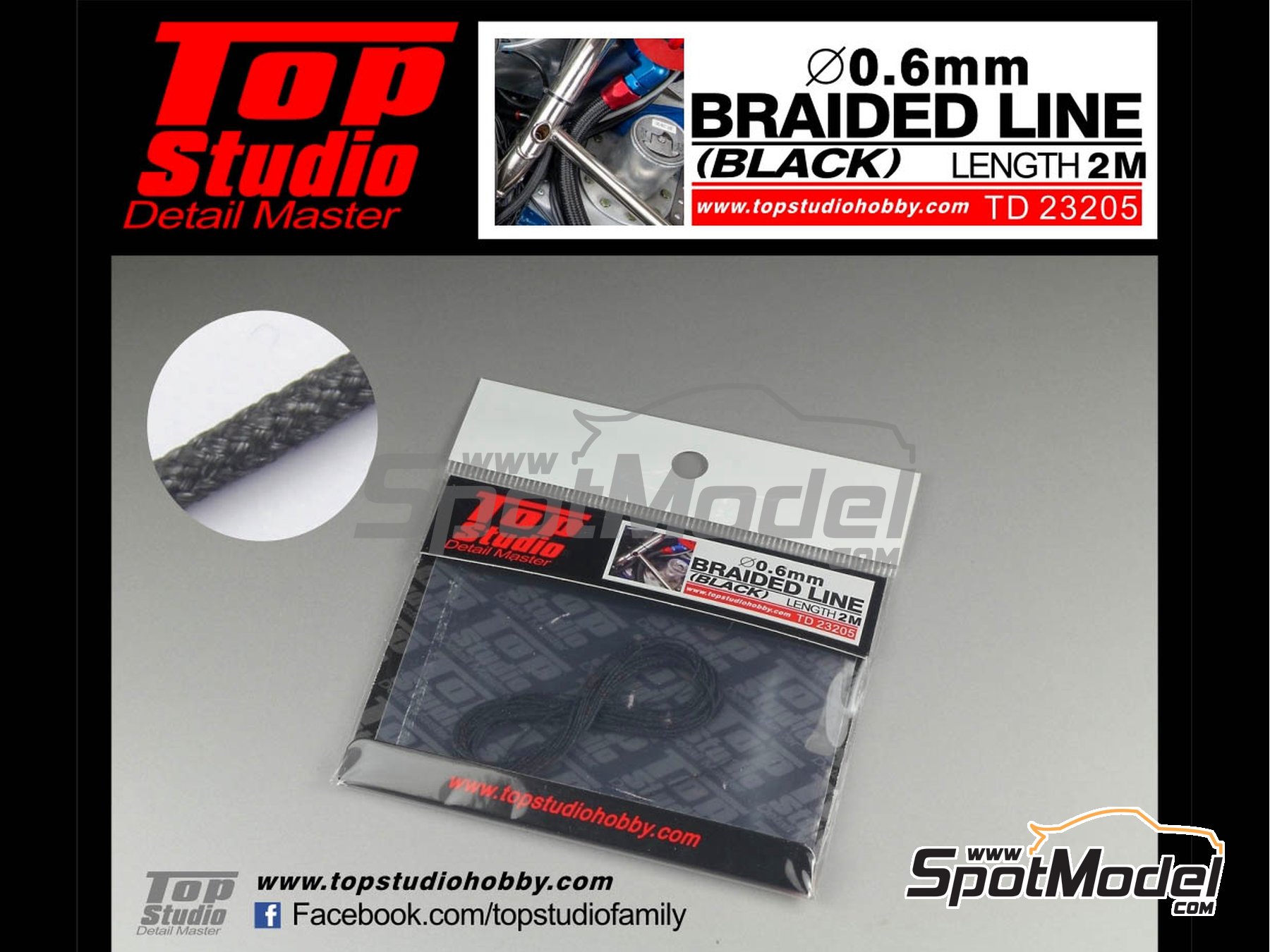 Image 1: Black braided line 0.6mm | Pipe manufactured by Top Studio (ref. TD23205)