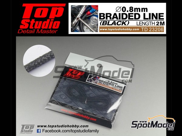 Image 1: Cable trenzado de 0.8mm de color negro | Tubo fabricado por Top Studio (ref. TD23206)