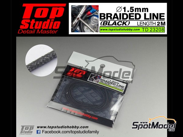 Image 1: Cable trenzado de 1.5mm de color negro | Tubo fabricado por Top Studio (ref. TD23208)