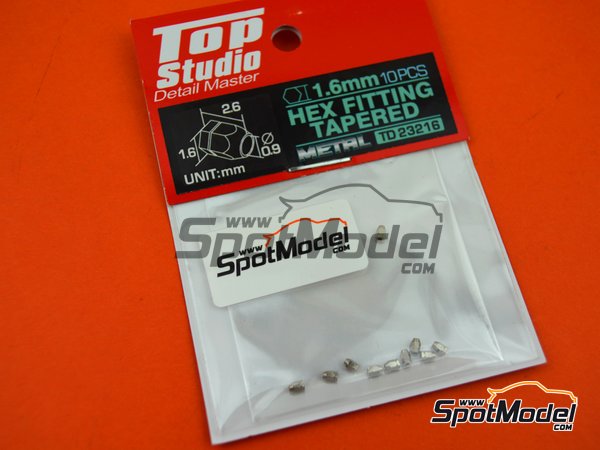 Image 2: Tuerca hexagonal achaflanada de 1.6mm para latiguillos | Tuercas fabricado por Top Studio (ref.&nbsp;TD23216)