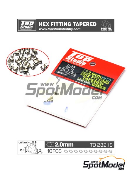 Tuerca hexagonal achaflanada de 2.0mm para latiguillos | Tuercas fabricado por Top Studio (ref. TD23218) image