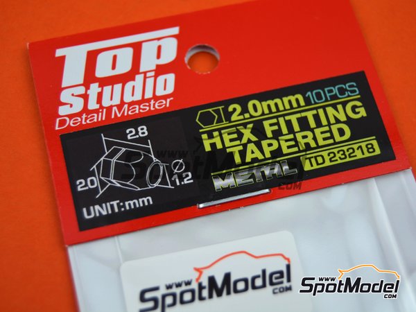 Image 3: Tuerca hexagonal achaflanada de 2.0mm para latiguillos | Tuercas fabricado por Top Studio (ref. TD23218)