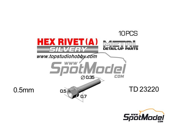 Image 1: Tornillo cabeza hexagonal de 0.5 mm | Tuercas fabricado por Top Studio (ref.&nbsp;TD23220)