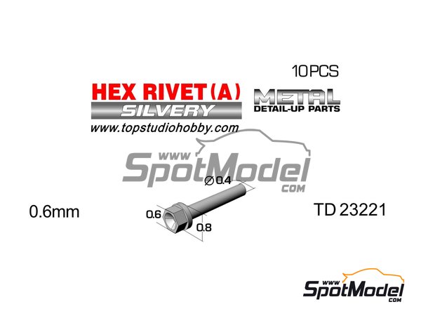 Image 1: Tornillo cabeza hexagonal de 0.6 mm | Tuercas fabricado por Top Studio (ref.&nbsp;TD23221)