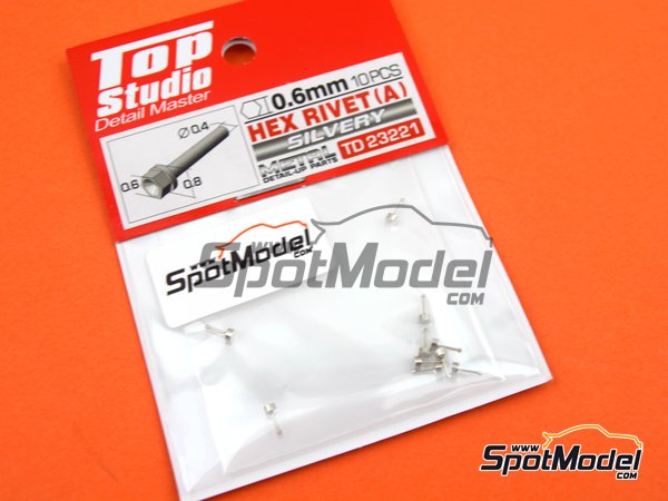 Top Studio: Nuts - Hex rivet 0.6 mm - 10 units (ref. TD23221) | SpotModel