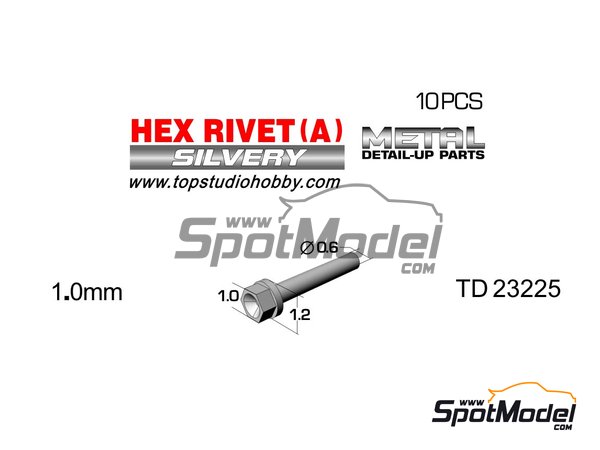 Image 1: Tornillo cabeza hexagonal de 1.0 mm | Tuercas fabricado por Top Studio (ref. TD23225)