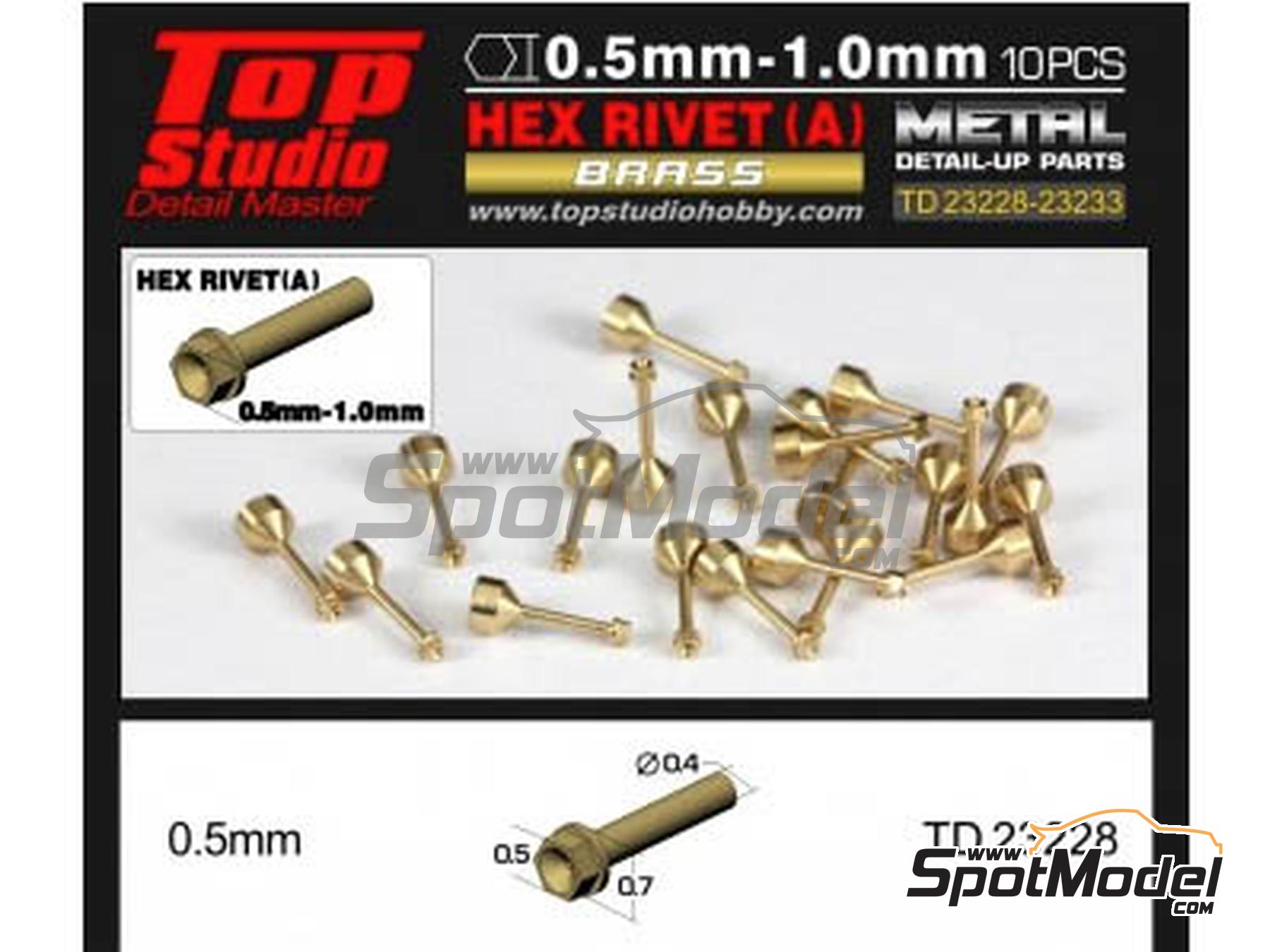 Image 1: Hex head screw 0.5 mm - Brass | Nuts manufactured by Top Studio (ref.&nbsp;TD23228, also 2000129294517)