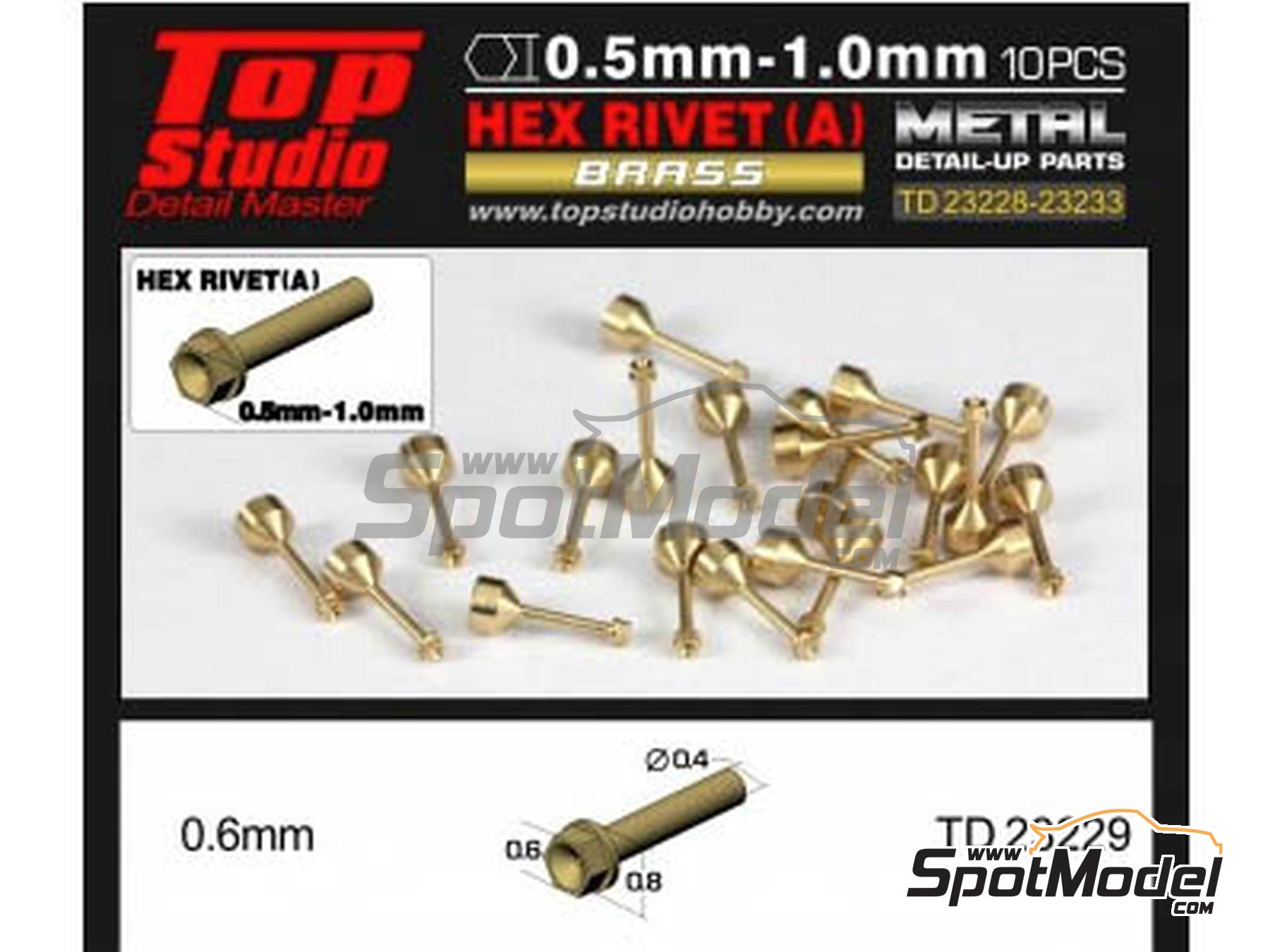 Image 1: Hex head screw 0.6 mm - Brass | Nuts manufactured by Top Studio (ref.&nbsp;TD23229, also 2000129294524)