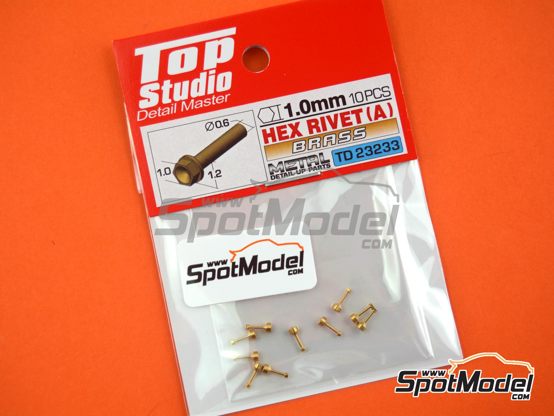 Image 2: Tornillo cabeza hexagonal de 1.0 mm - Lat&oacute;n | Tuercas fabricado por Top Studio (ref.&nbsp;TD23233, tambien 2000129294562)