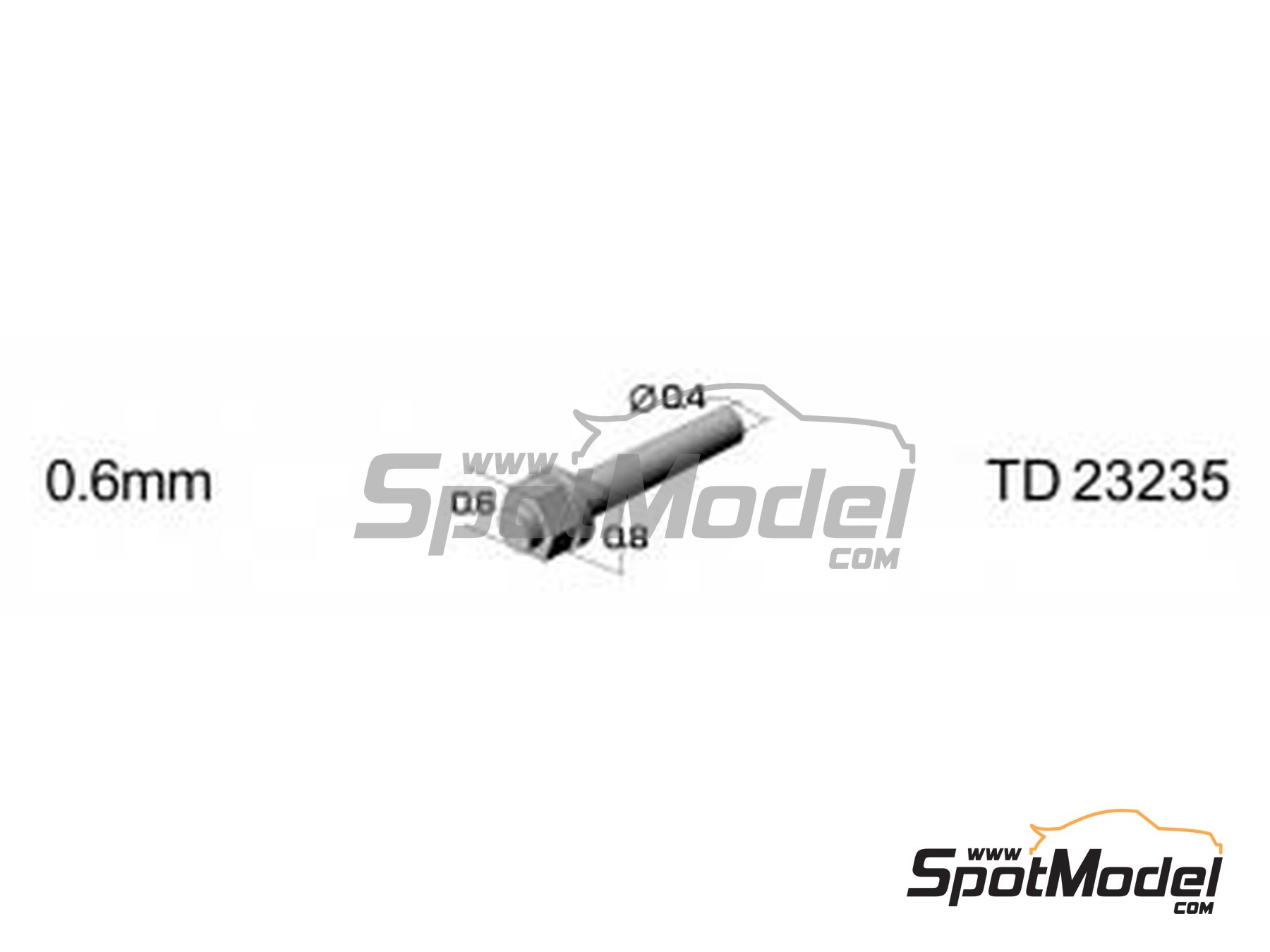 Image 1: Hex nut with bolt 0.6mm | Nuts manufactured by Top Studio (ref.&nbsp;TD23235)
