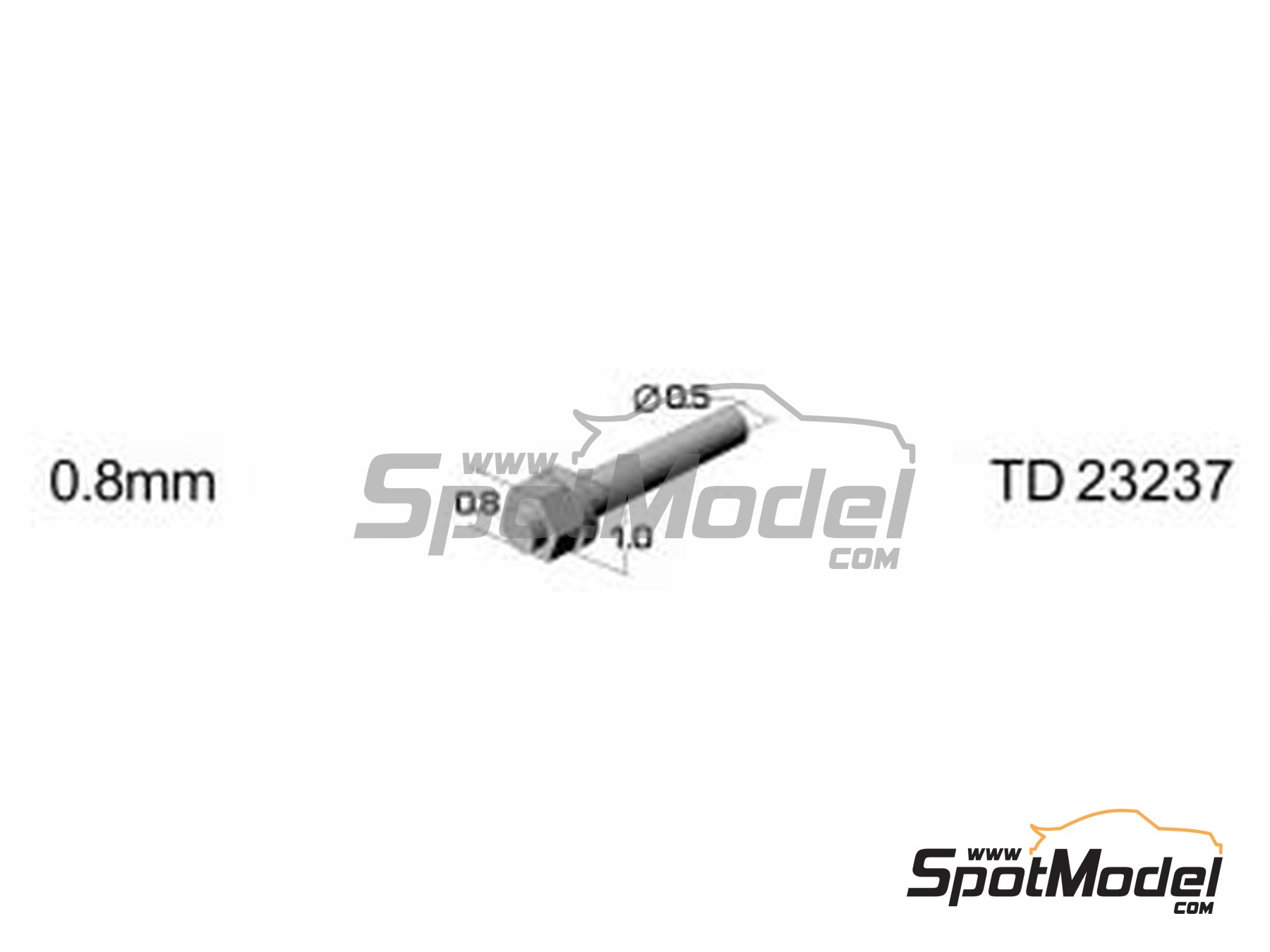 Image 1: Hex nut with bolt 0.8mm | Nuts manufactured by Top Studio (ref.&nbsp;TD23237)