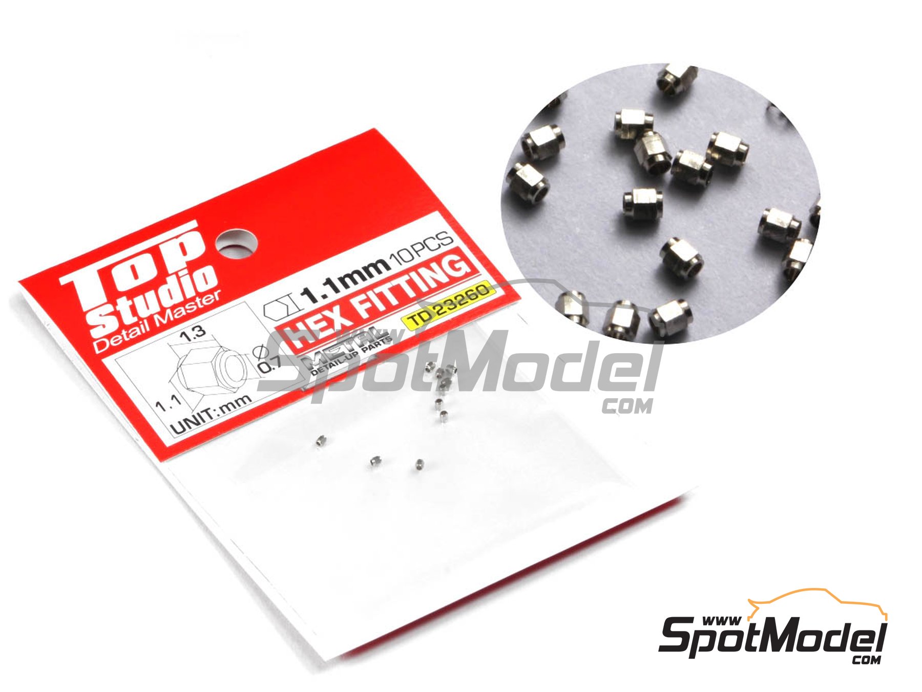 Image 1: Hex fitting 1.0mm for hydraulic pipes | Nuts manufactured by Top Studio (ref.&nbsp;TD23260)