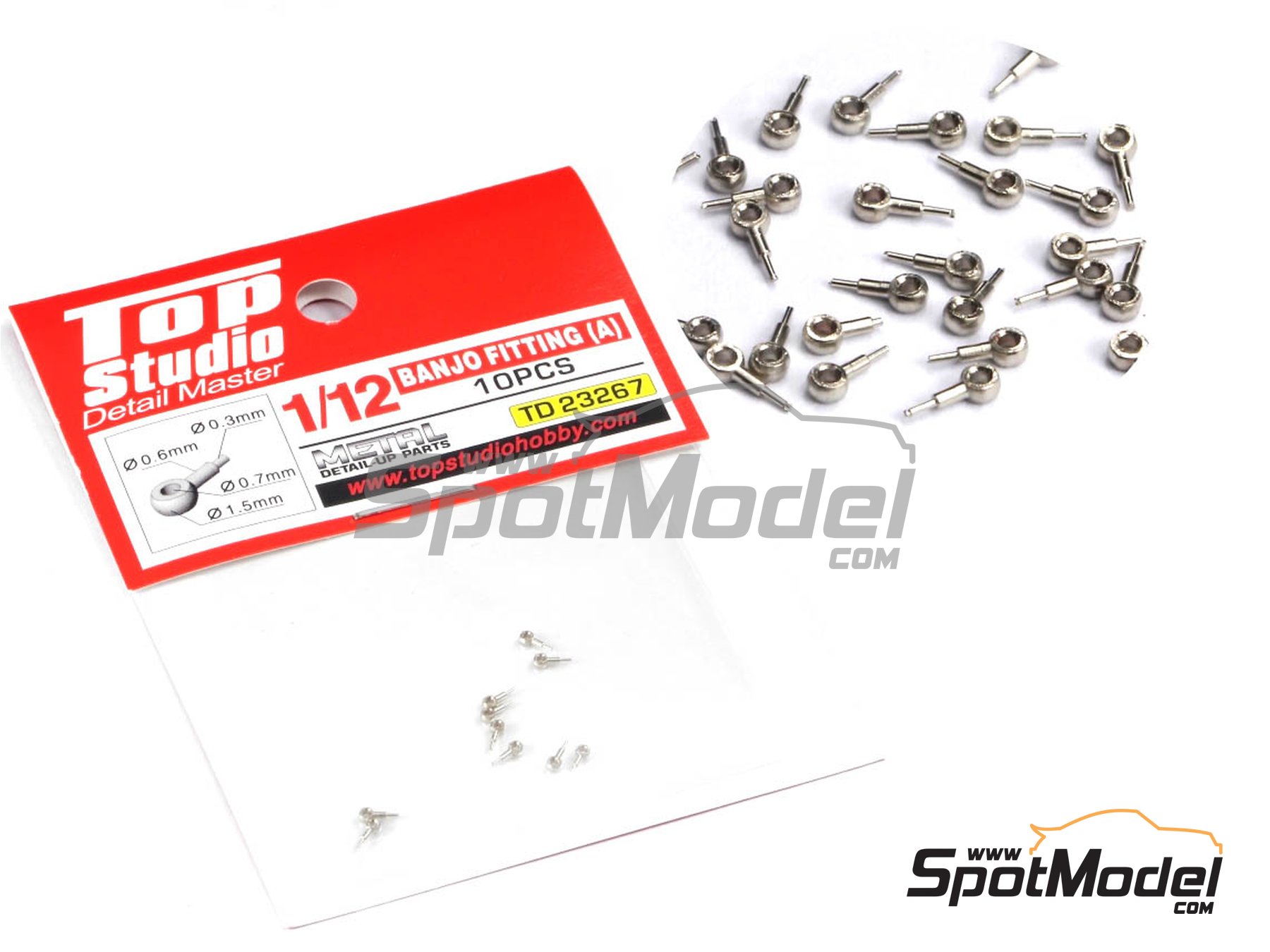 Image 1: Banjo fitting | Detail in 1/12 scale manufactured by Top Studio (ref.&nbsp;TD23267)