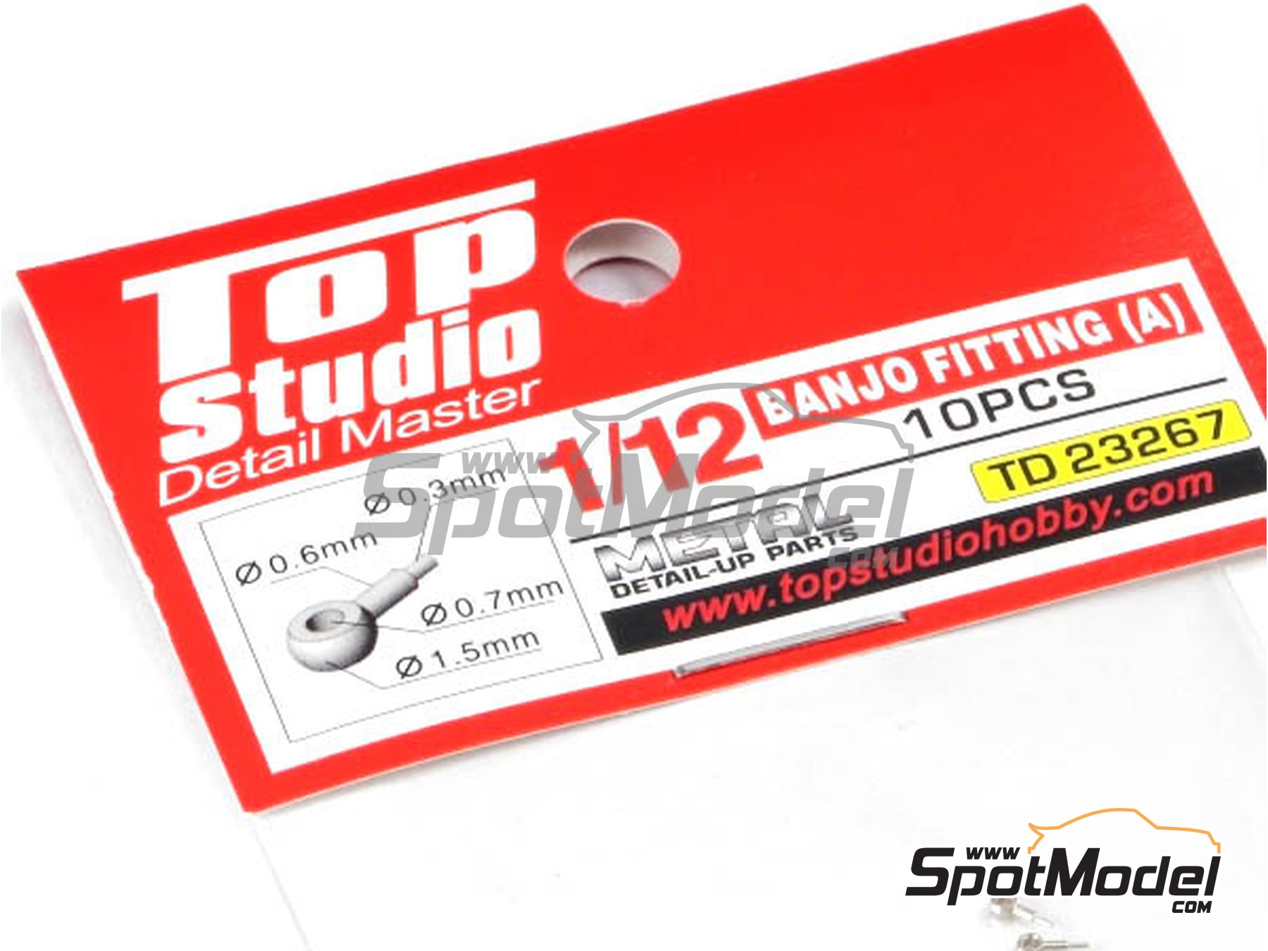 Image 2: Banjo fitting | Detail in 1/12 scale manufactured by Top Studio (ref.&nbsp;TD23267)