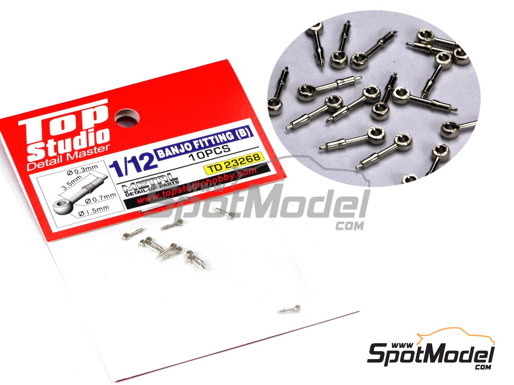 Image 1: Banjo fitting | Detail in 1/12 scale manufactured by Top Studio (ref.&nbsp;TD23268)