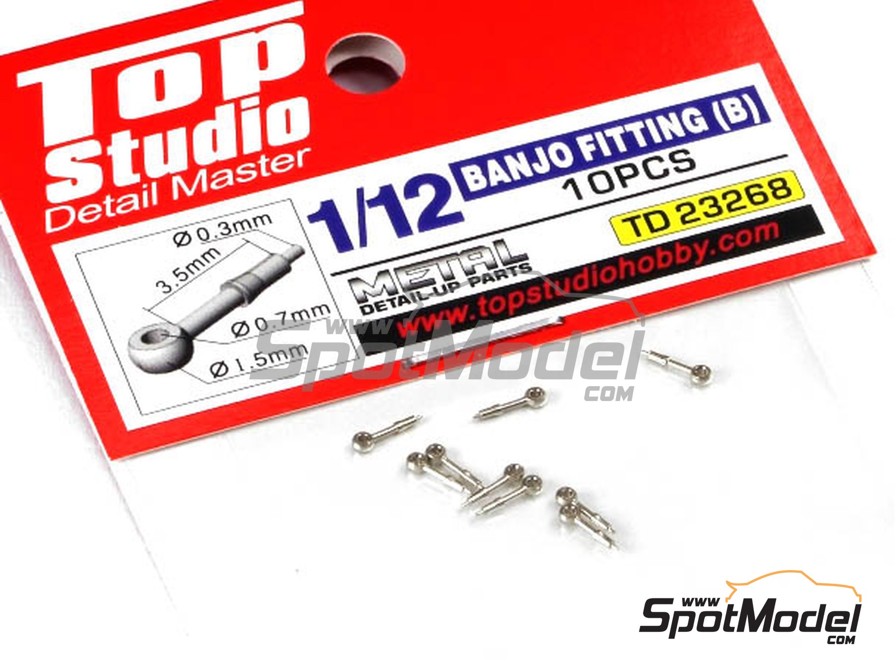 Image 2: Banjo fitting | Detail in 1/12 scale manufactured by Top Studio (ref.&nbsp;TD23268)