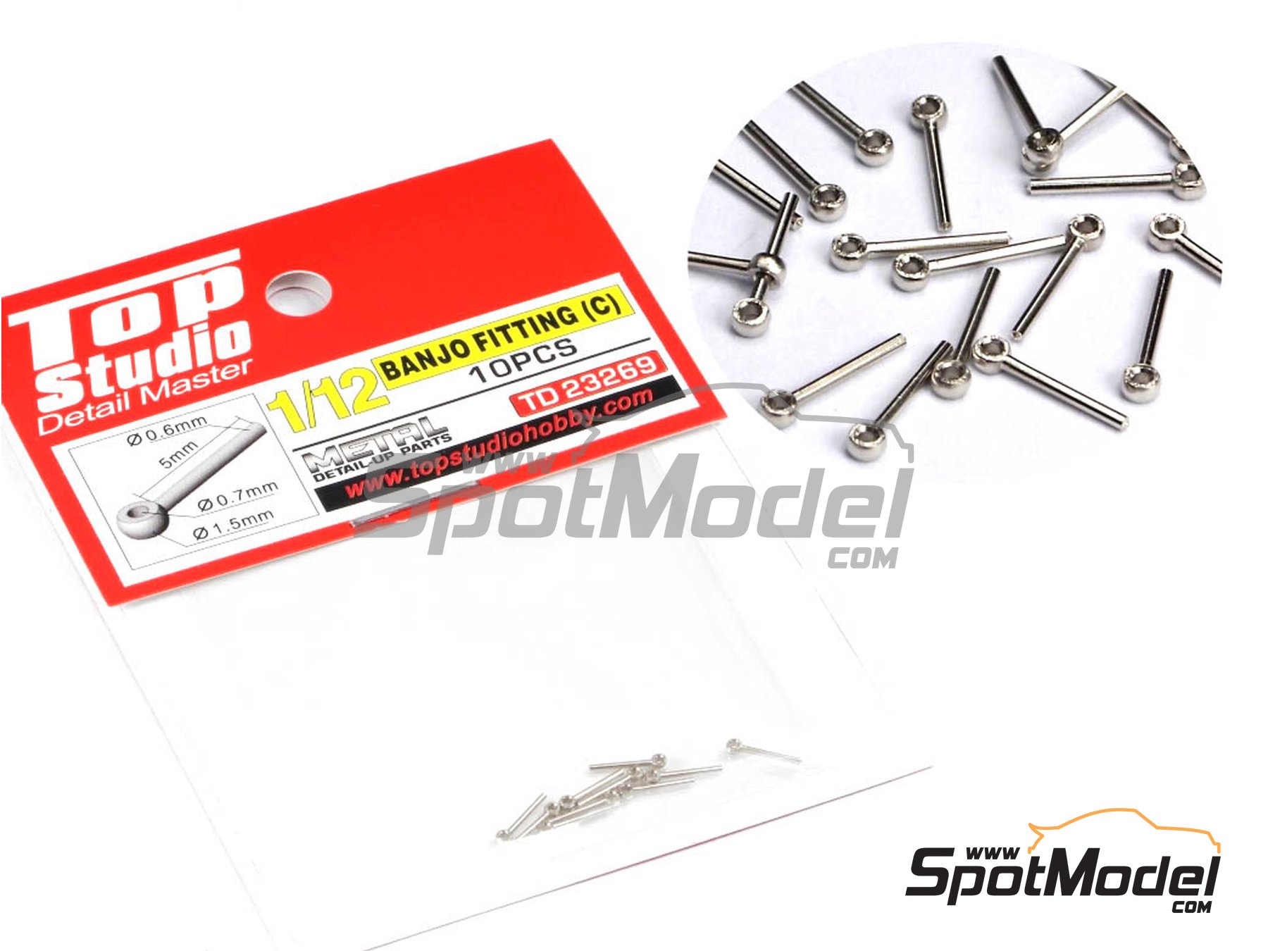 Image 1: Banjo fitting | Detail in 1/12 scale manufactured by Top Studio (ref.&nbsp;TD23269)