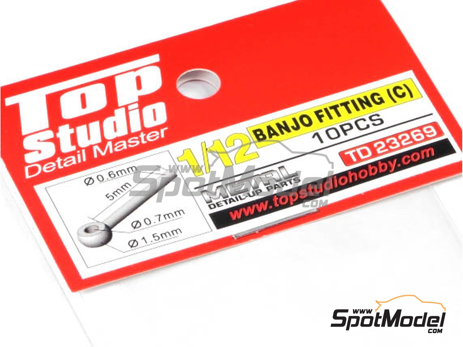 Image 2: Banjo fitting | Detail in 1/12 scale manufactured by Top Studio (ref.&nbsp;TD23269)