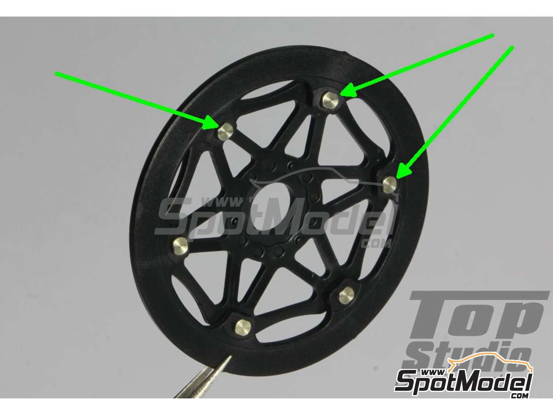 Image 1: Carbon Brake Disk Bolt for Racing Bike | Detail in 1/12 scale manufactured by Top Studio (ref.&nbsp;TD23279)