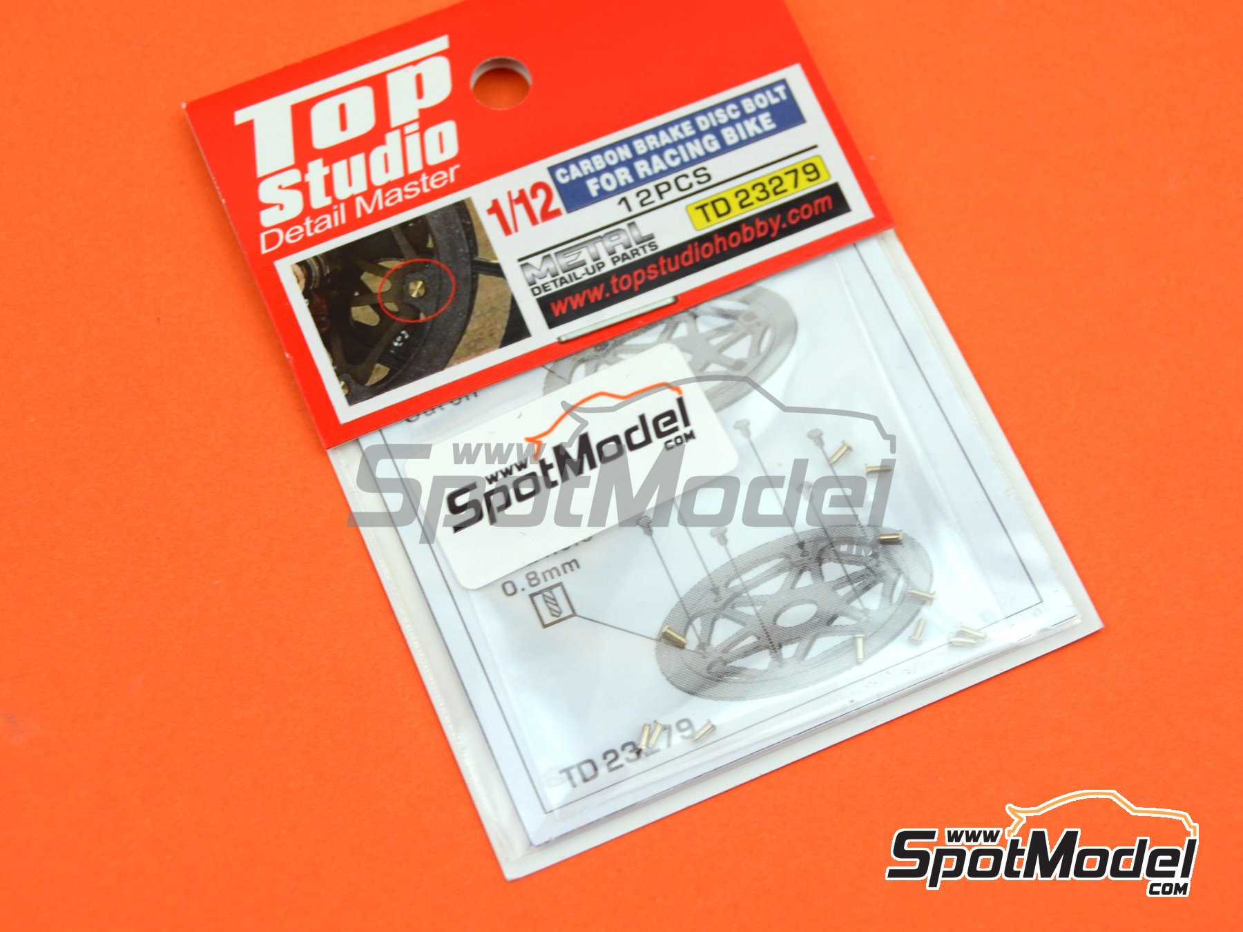 Image 4: Carbon Brake Disk Bolt for Racing Bike | Detail in 1/12 scale manufactured by Top Studio (ref.&nbsp;TD23279)