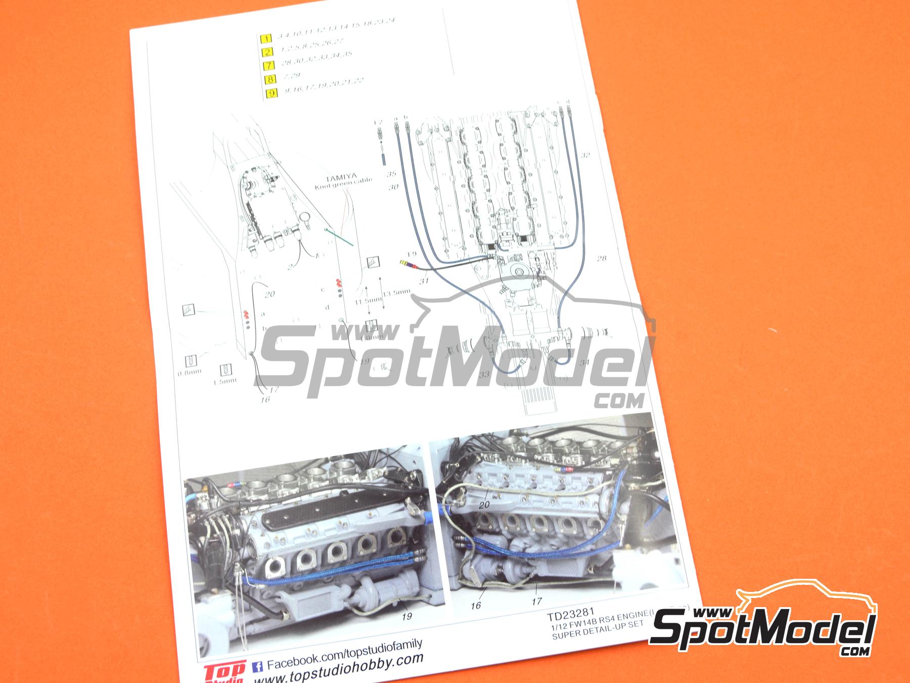 Image 28: Williams Renault FW14B - Motor RS4 -  1992 | Set de mejora y detallado en escala 1/12 fabricado por Top Studio (ref. TD23281)
