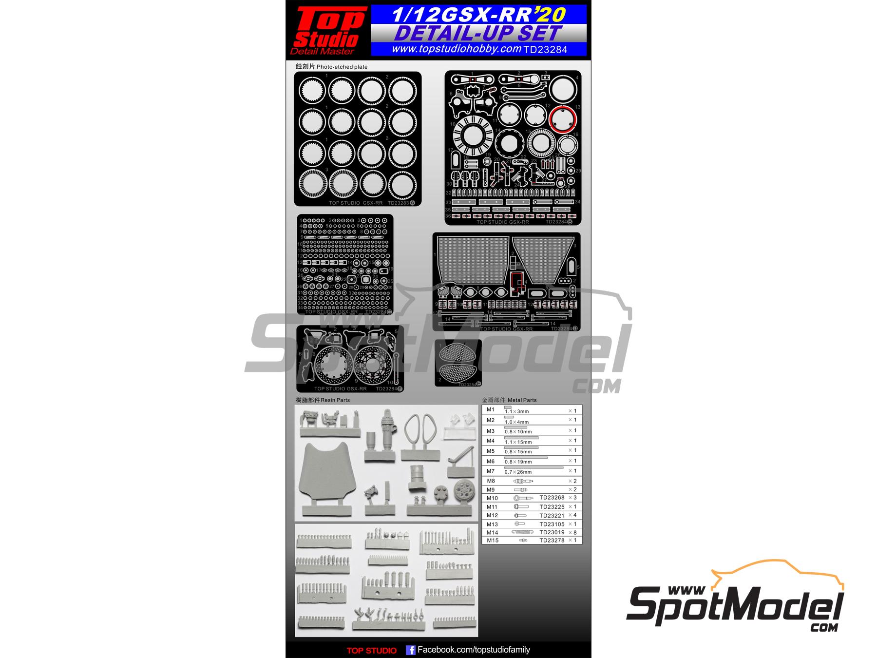 Image 13: Suzuki GSX-RR | Set de mejora y detallado en escala&nbsp;1/12 fabricado por Top Studio (ref.&nbsp;TD23284)