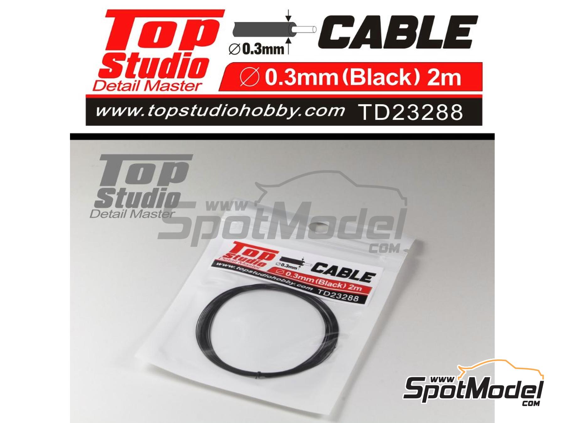 Image 1: Cable negro de 0,3 mm de di&aacute;metro y 2 m de largo | Cable de buj&iacute;a fabricado por Top Studio (ref.&nbsp;TD23288)