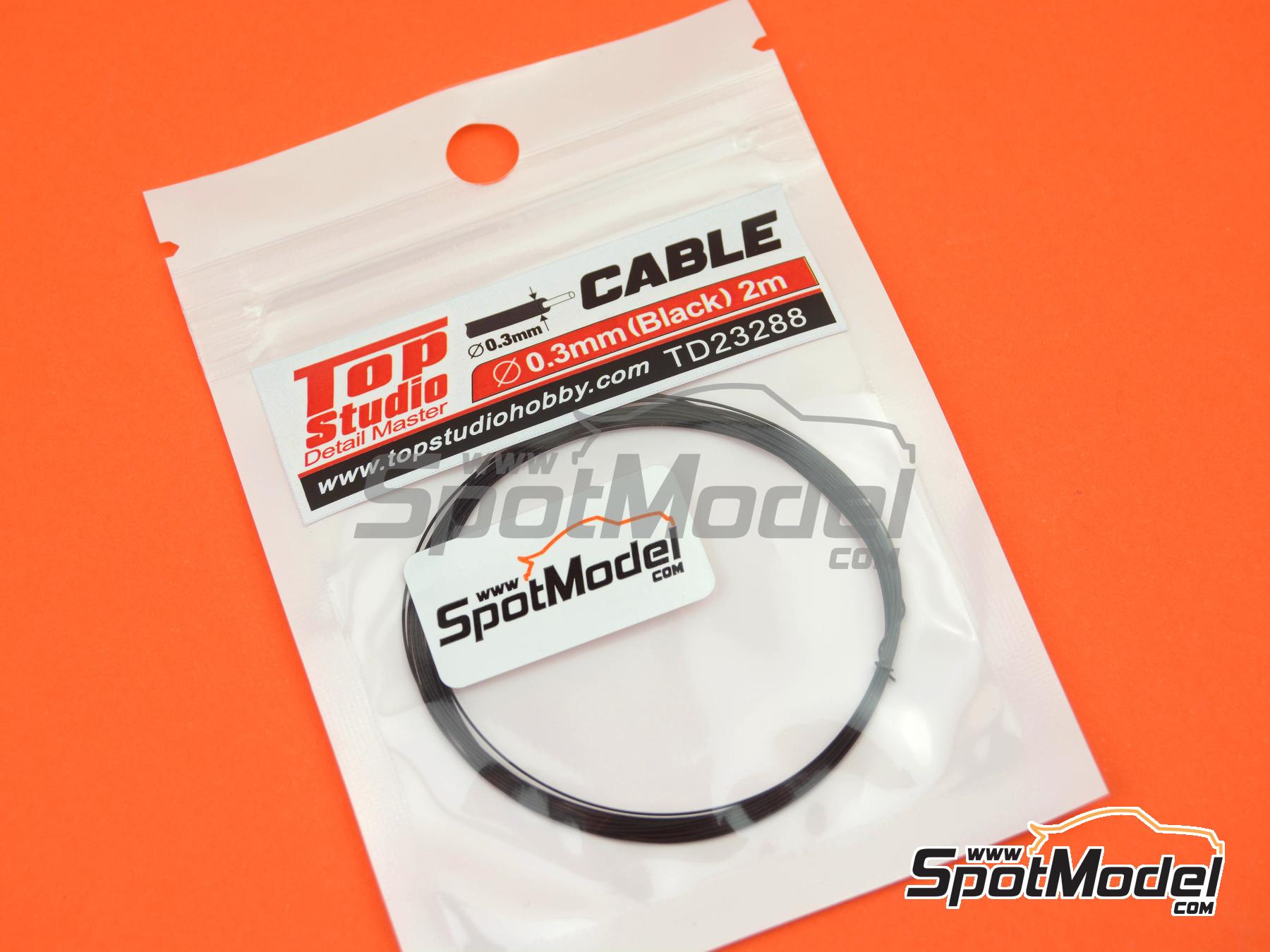 Image 2: Cable negro de 0,3 mm de di&aacute;metro y 2 m de largo | Cable de buj&iacute;a fabricado por Top Studio (ref.&nbsp;TD23288)