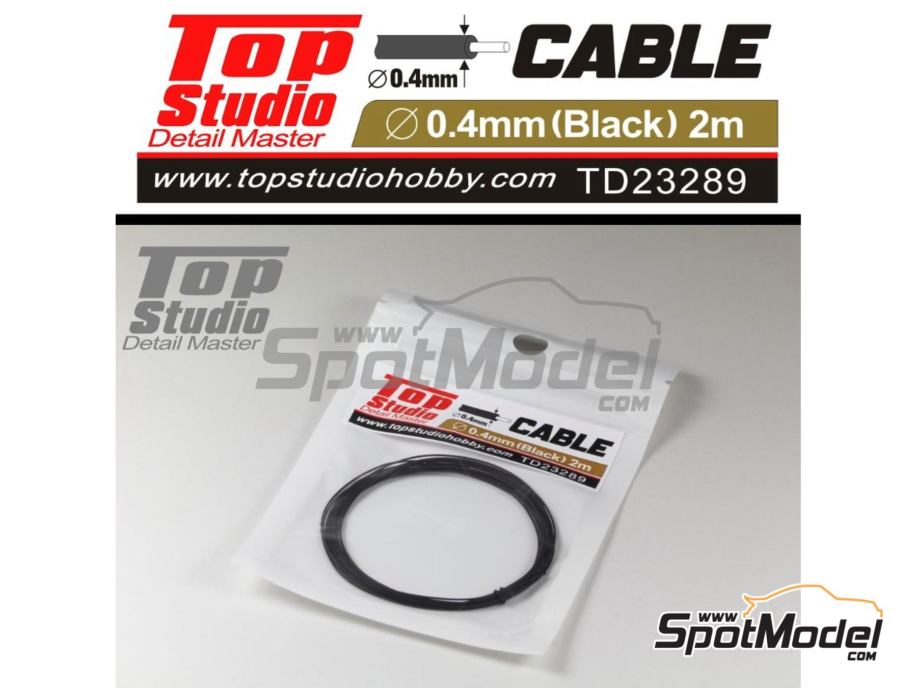Image 1: Black wire 0,4 mm diameter and 2 meters long | Piping cord manufactured by Top Studio (ref.&nbsp;TD23289)