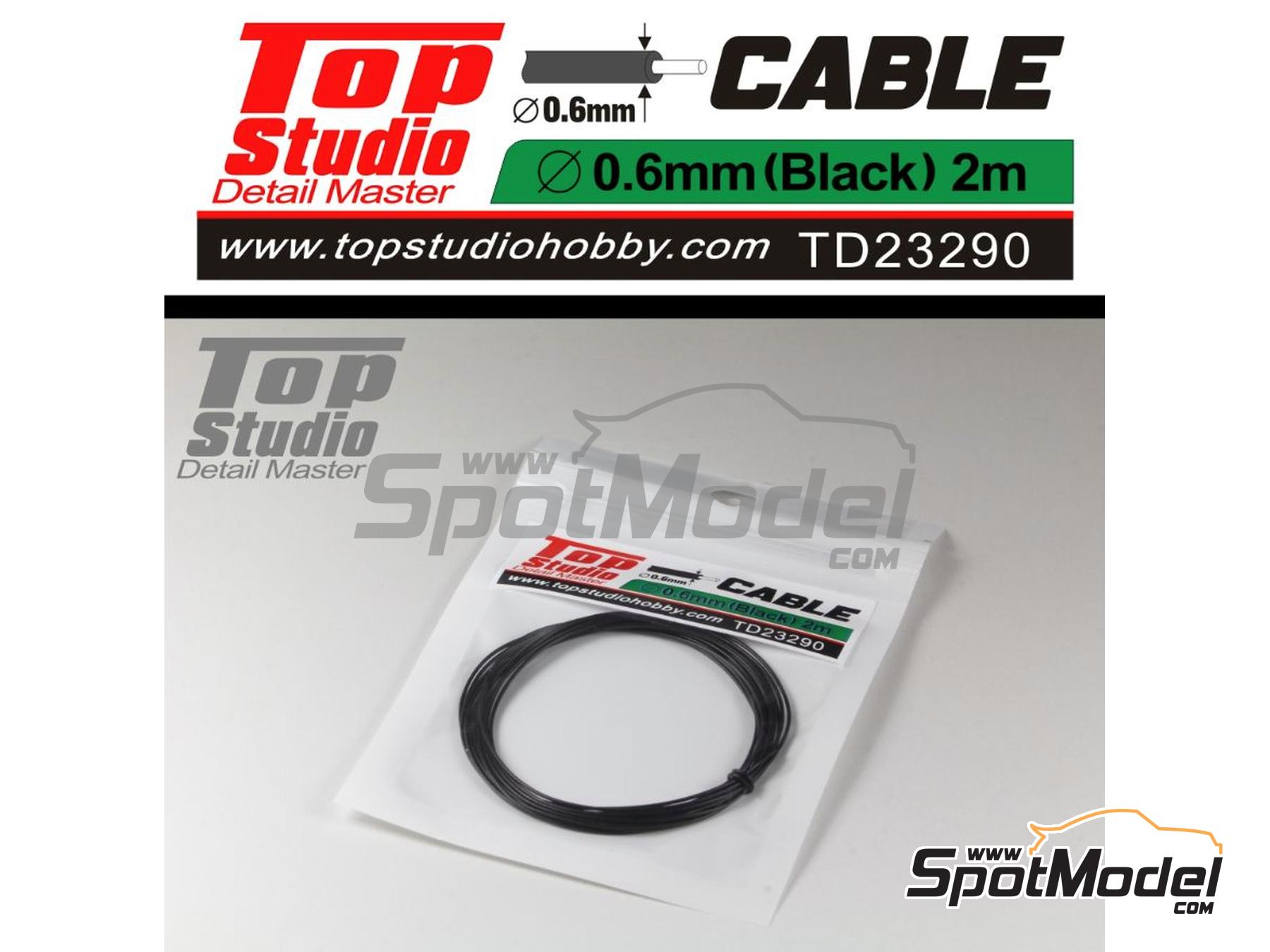 Image 1: Black wire 0,6 mm diameter and 2 meters long | Piping cord manufactured by Top Studio (ref.&nbsp;TD23290)