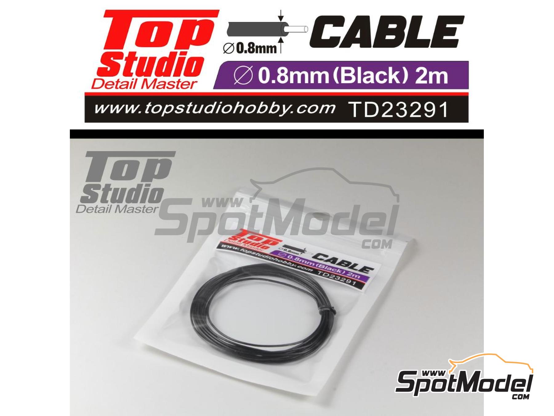 Image 1: Black wire 0,8 mm diameter and 2 meters long | Piping cord manufactured by Top Studio (ref.&nbsp;TD23291)