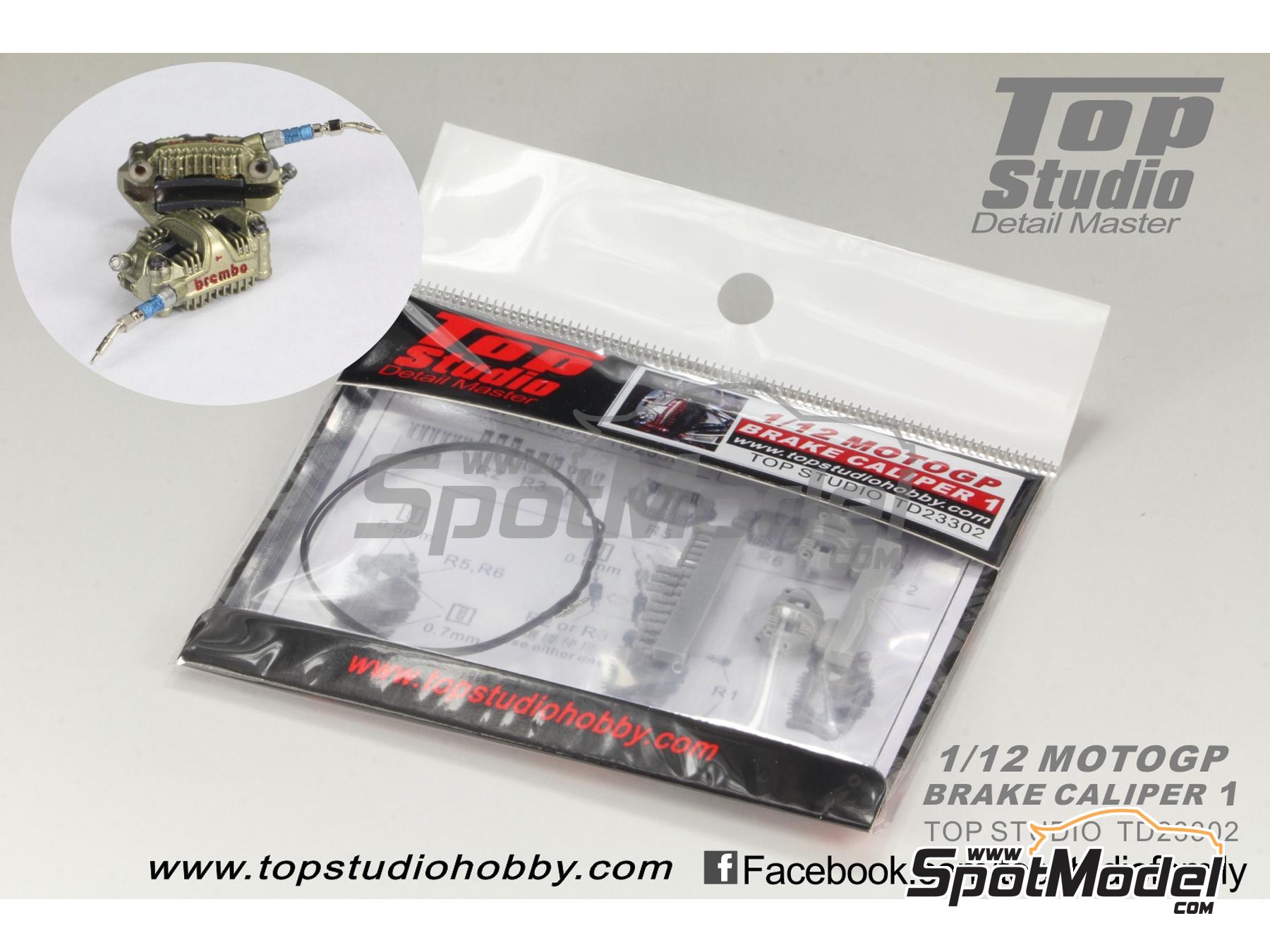 Image 1: MotoGP brake caliper type 1 | Detail in 1/12 scale manufactured by Top Studio (ref.&nbsp;TD23302)